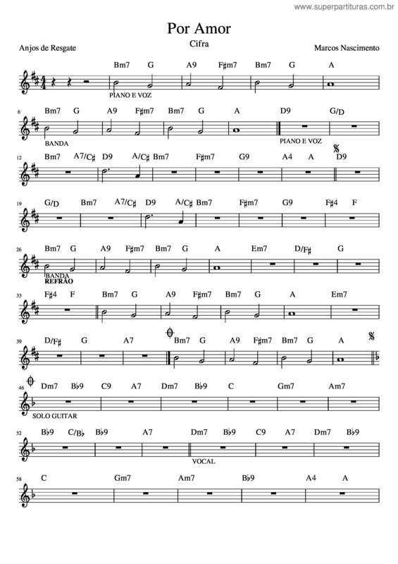 Partitura da música 04–Por Amor