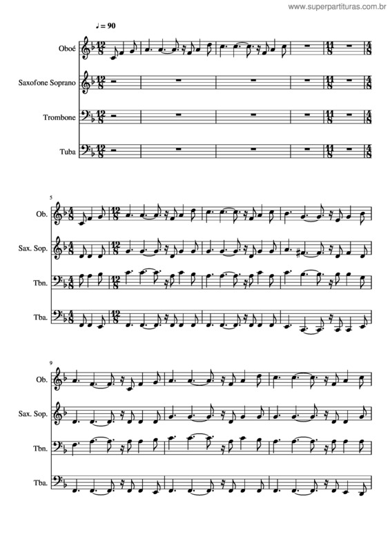 Partitura da música 042– Ó Minha Alma Por Que Te Abates