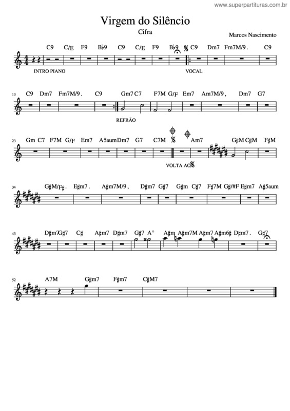 Partitura da música 05–Virgem Do Silêncio