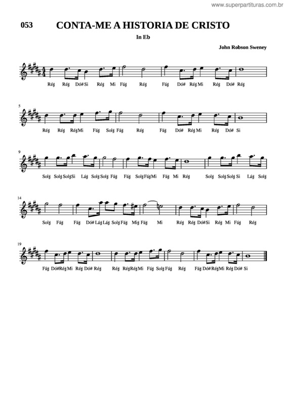 Partitura da música 053 Conta–Me A Historia De Cristo