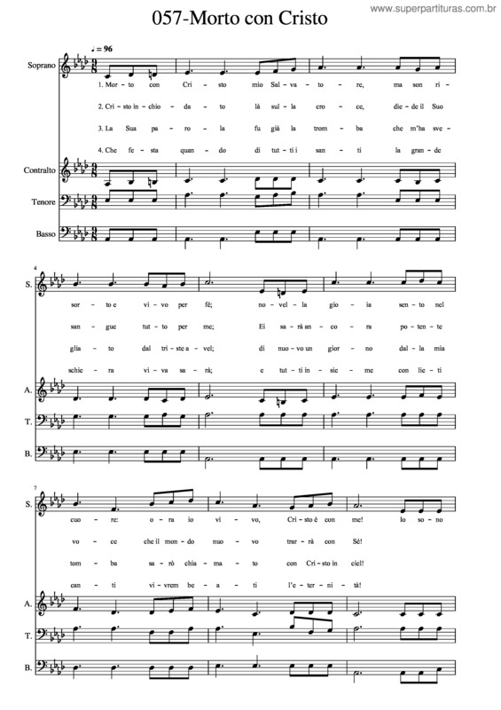 Partitura da música 057–Morto Con Cristo