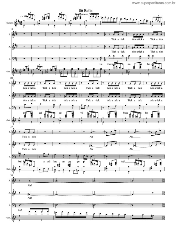 Partitura da música 06 Baile