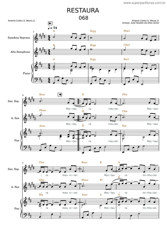 Partitura da música 068 – Restaura