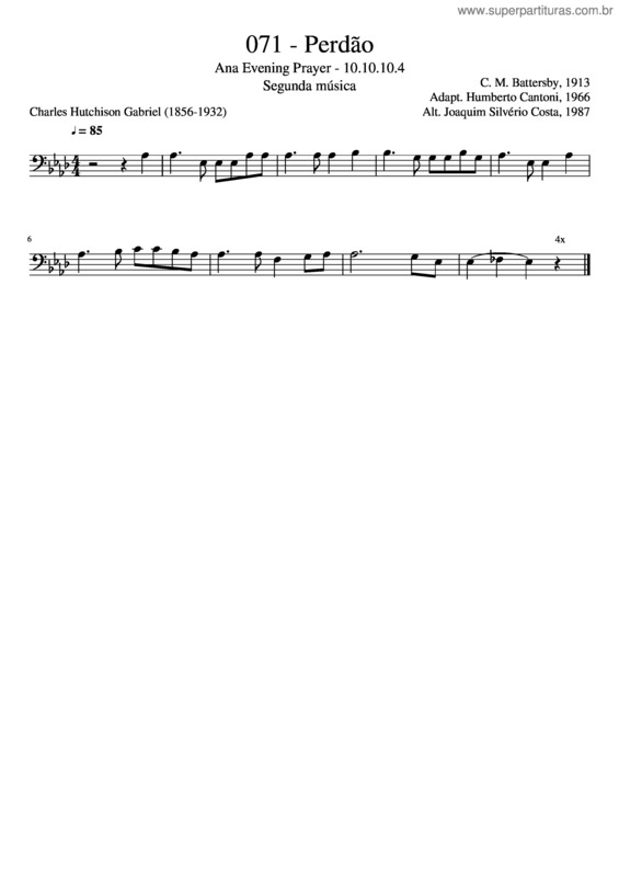 Partitura da música 071 – Perdão