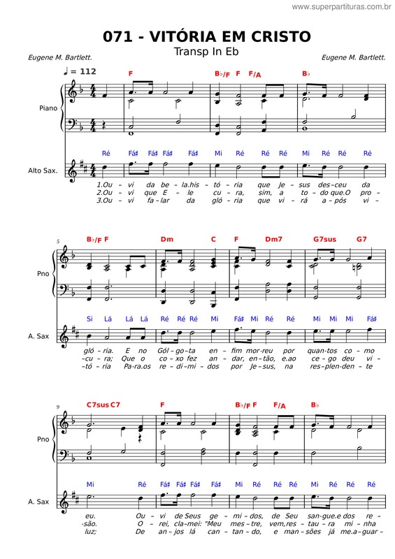 Partitura da música 071 – Vitória Em Cristo