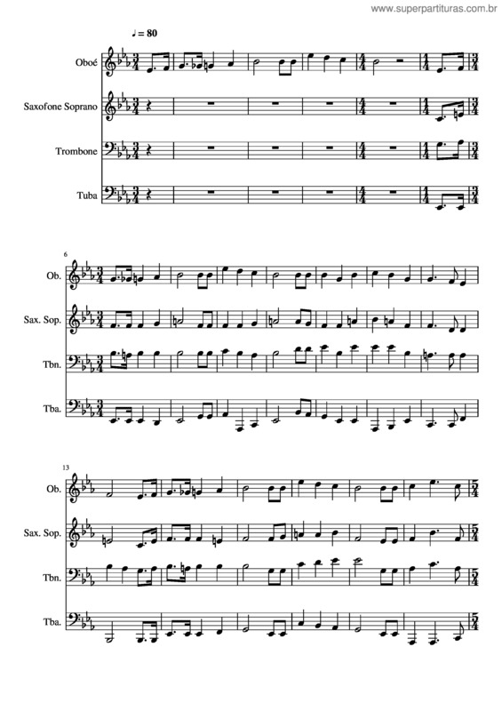 Partitura da música 079– Bom É Estarmos Nós Aqui
