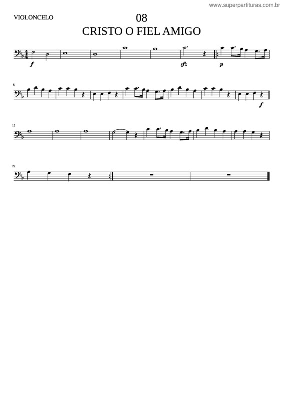 Partitura da música 08 Cristo O Fiel Amigo