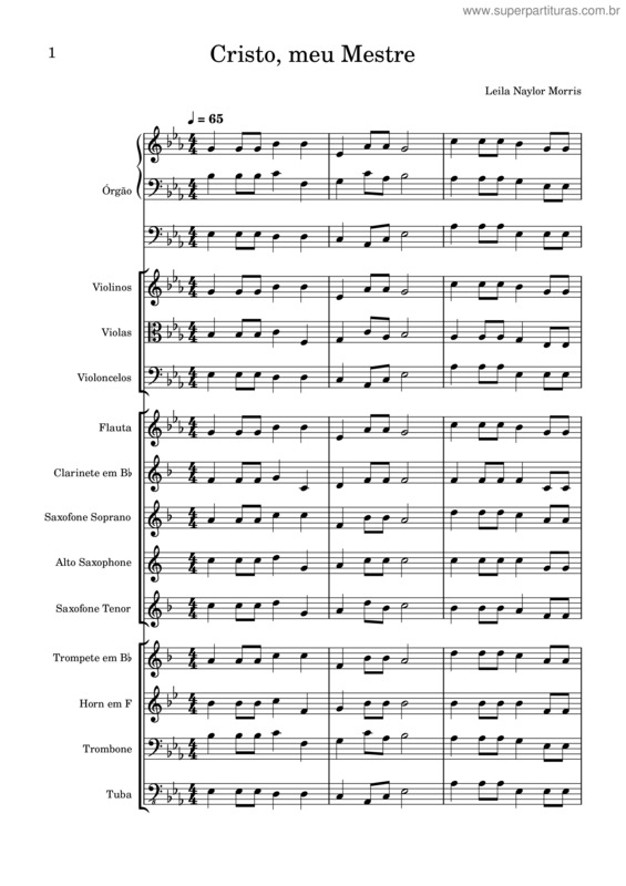 Partitura da música 1 – Cristo, Meu Mestre – Ccb