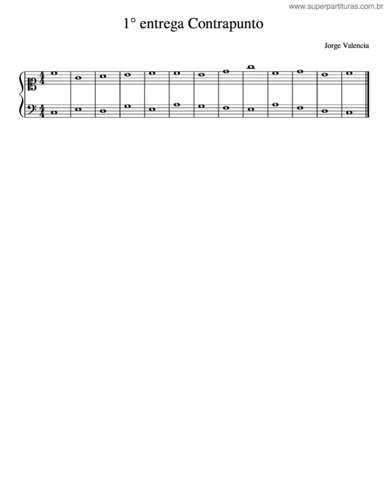 Partitura da música 1° Entrega Contrapunto