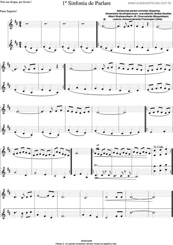 Partitura da música 1º Sinfonia De Parlare