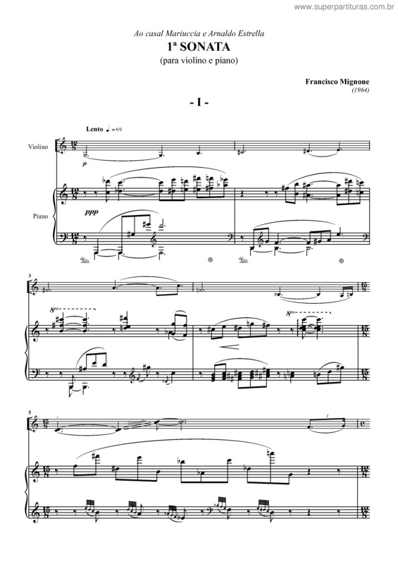 Partitura da música 1ª Sonata