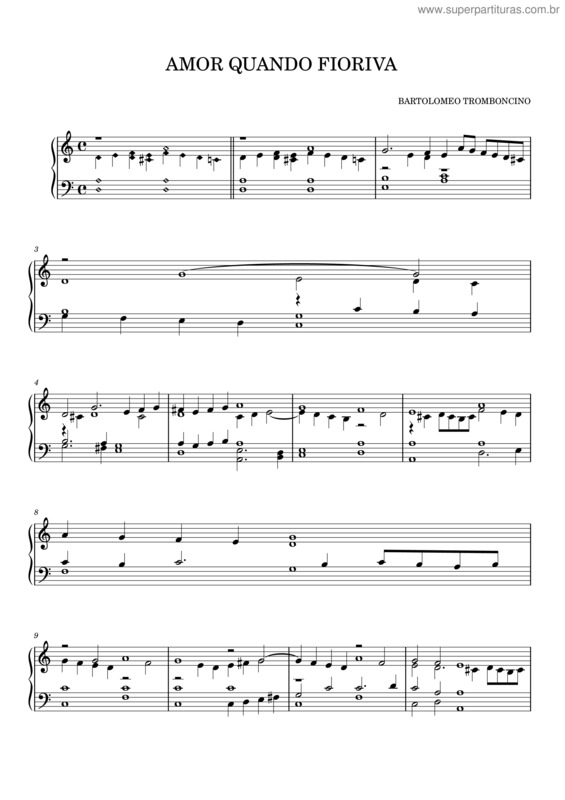 Partitura da música 1 Amor Quando Fioriva