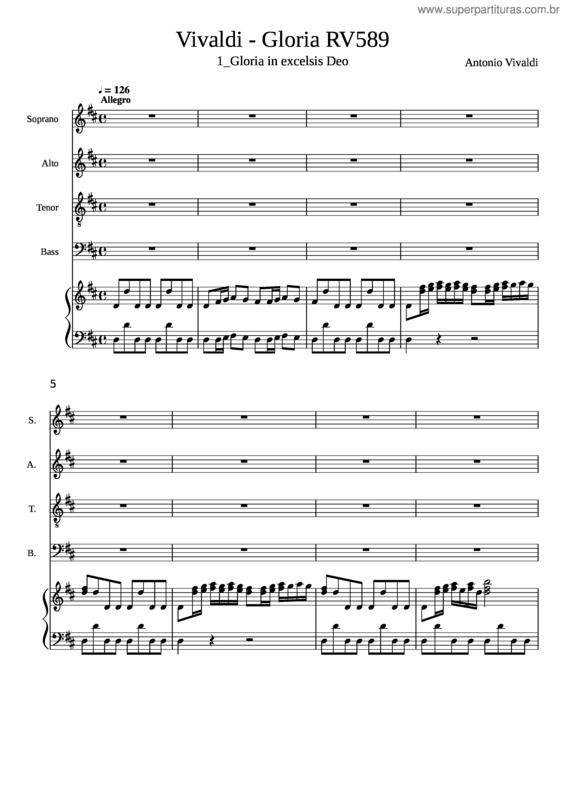 Partitura da música 1 Gloria In Excelsis Deo