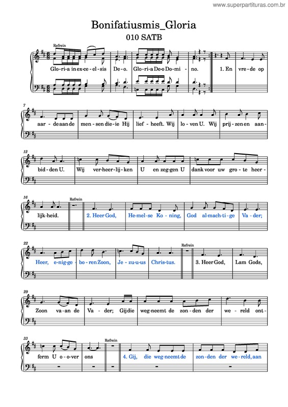 Partitura da música 10 Bonifatiusmis Gloria Satb
