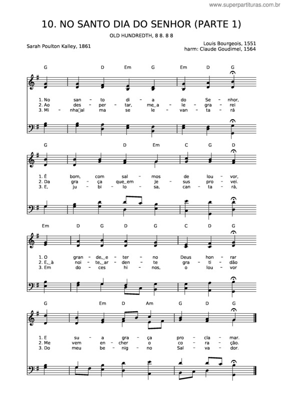 Partitura da música 10 No Santo Dia Do Senhor v.2