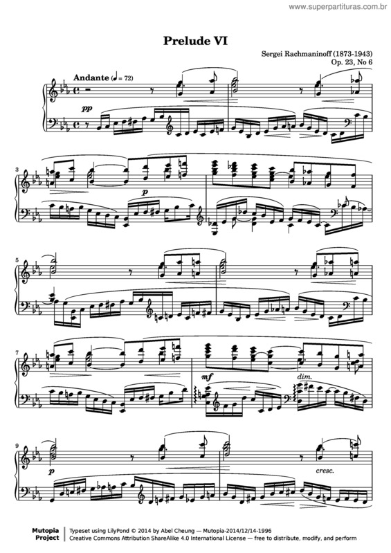 Partitura da música 10 Preludes v.3