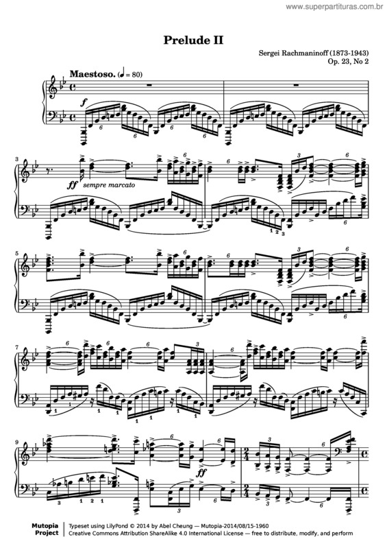 Partitura da música 10 Preludes v.4
