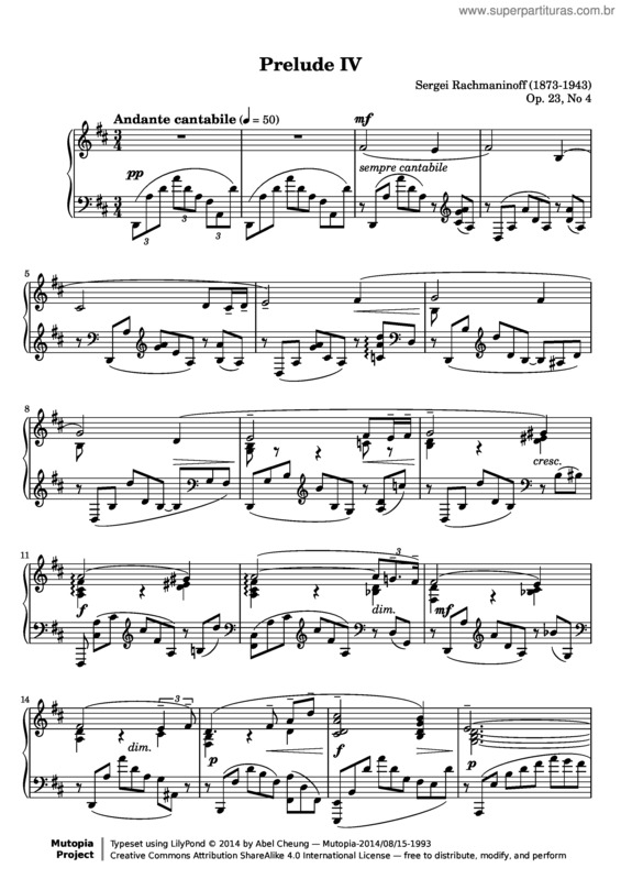 Partitura da música 10 Preludes v.6