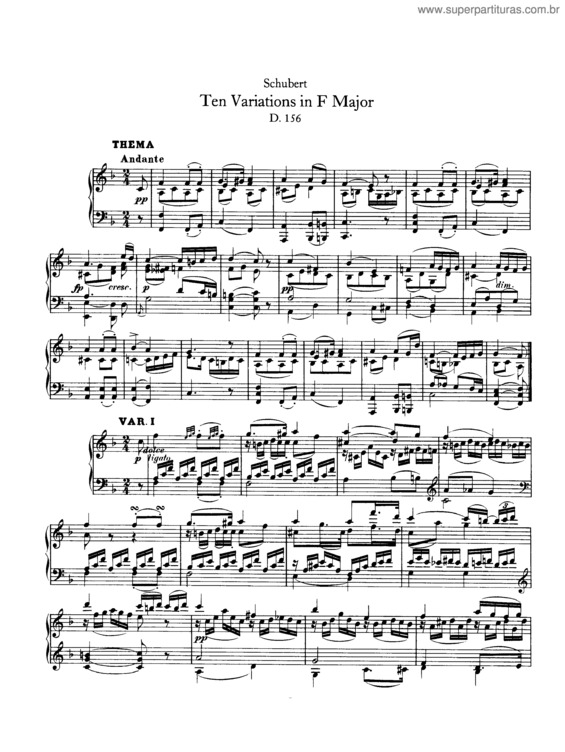 Partitura da música 10 Variations in F