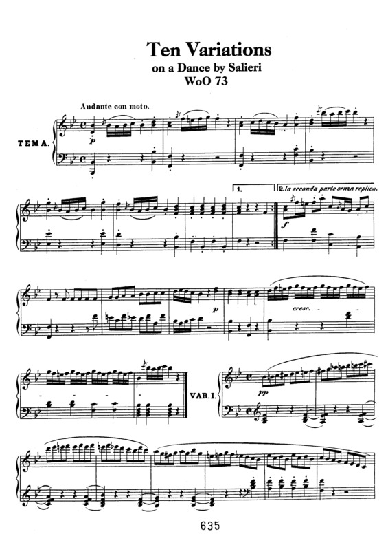 Partitura da música 10 Variations on a Dance by Salieri