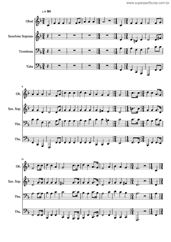 Partitura da música 104– Santo, Santo És, Senhor