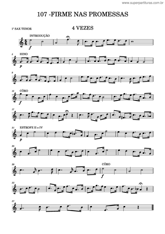 Partitura da música 107 Hc