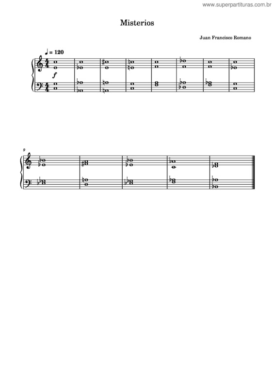 Partitura da música 109.Misterios