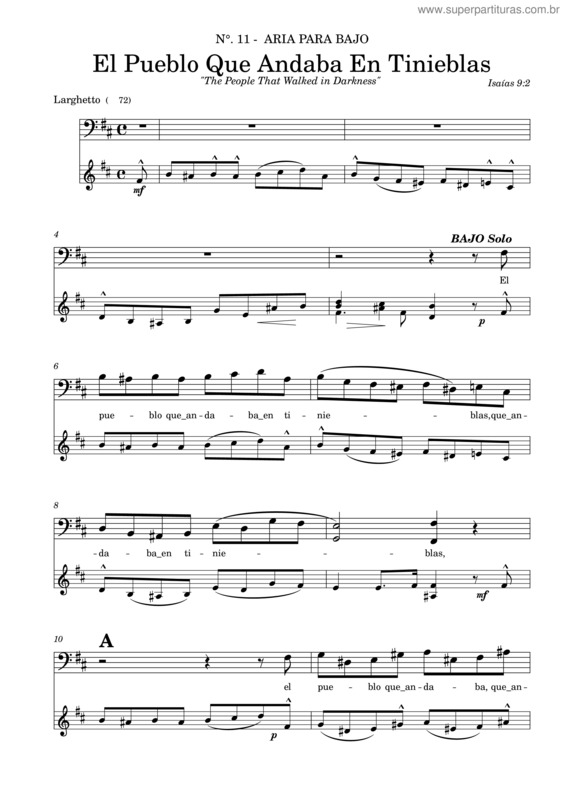 Partitura da música 11 El Pueblo
