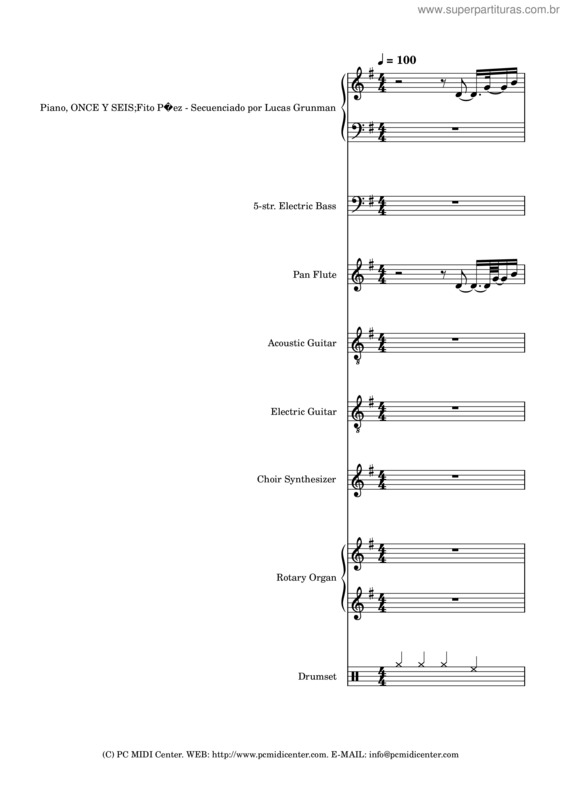 Partitura da música 11 Y 6 – Fito Páez v.2