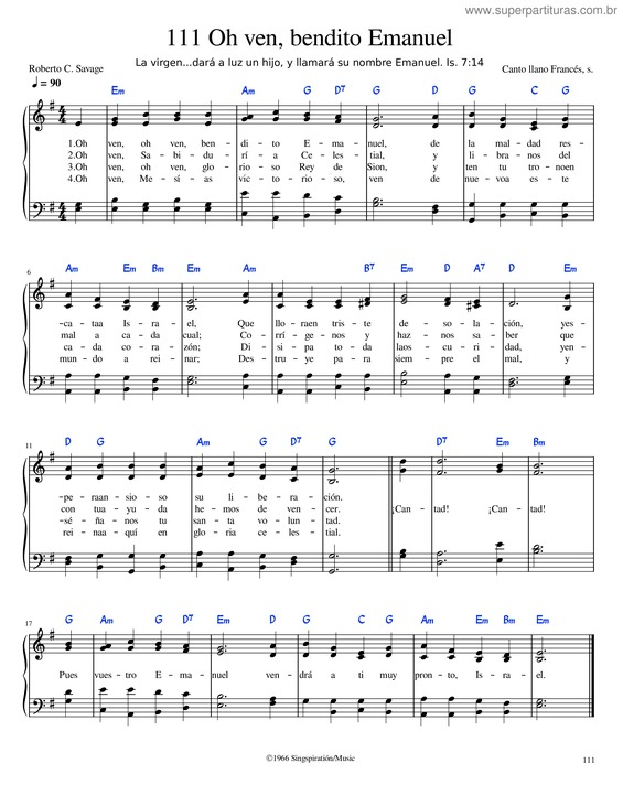 Partitura da música 111_Oh_Ven,_Bendito_Emanuel