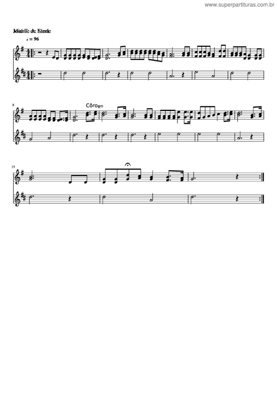 Partitura da música 116 – Livre Estou