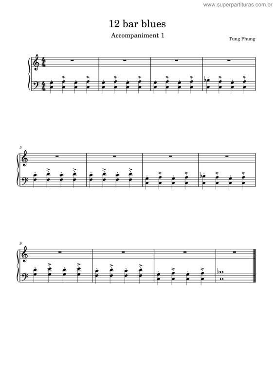 Partitura da música 12 Bar Blues – Accompaniment 1