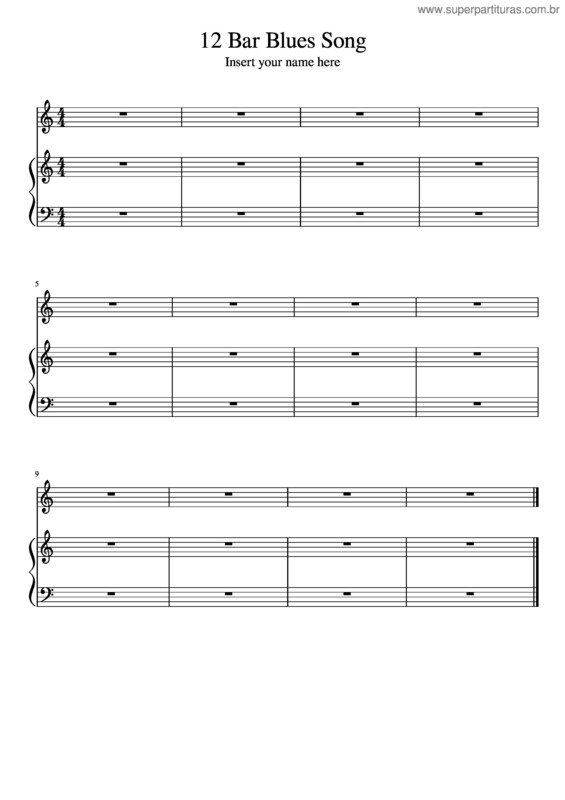 Partitura da música 12 Bar Blues Song Template 1 Mscz