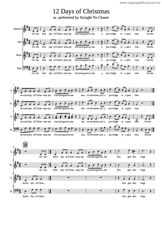 Partitura da música 12 Days Of Christmas 1