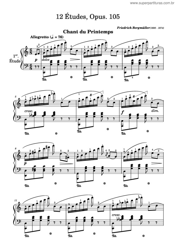 Partitura da música 12 Études, Opus 105