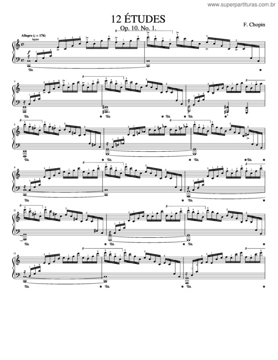 Partitura da música 12 Études Op 10 No 1