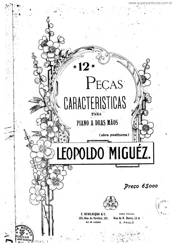 Partitura da música 12 peças características