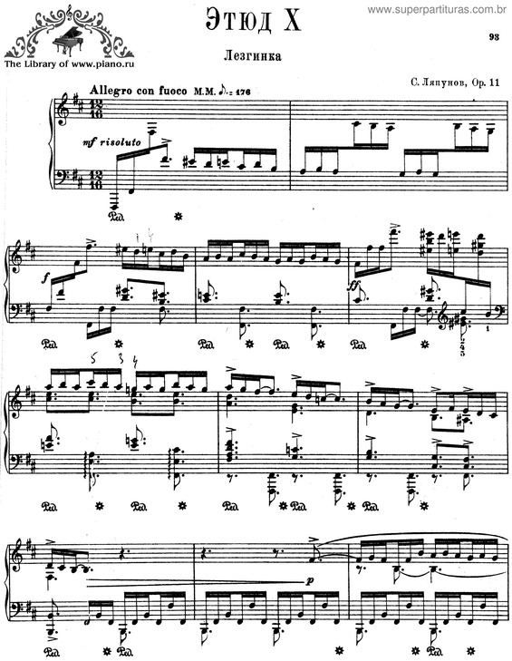 Partitura da música 12 Transcendental Études v.10