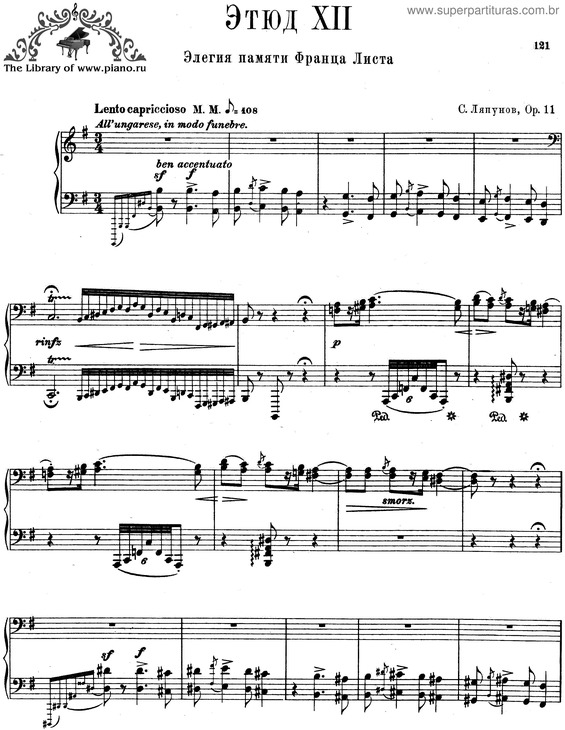 Partitura da música 12 Transcendental Études v.12