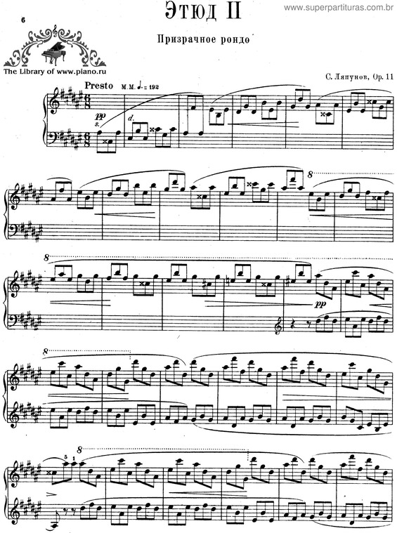 Partitura da música 12 Transcendental Études v.2