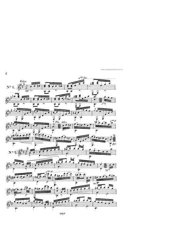 Partitura da música 12 valses