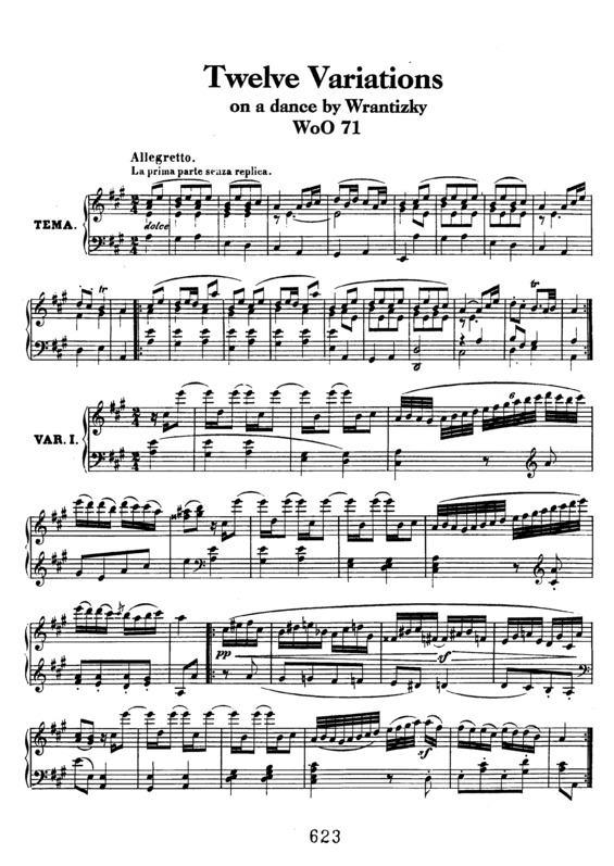 Partitura da música 12 Variations on a Dance by Wrantizky