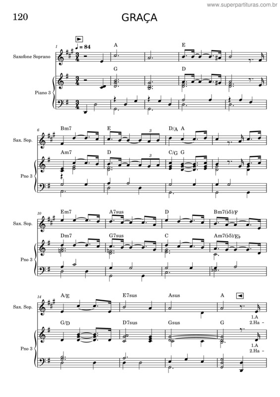 Partitura da música 120 – Graça