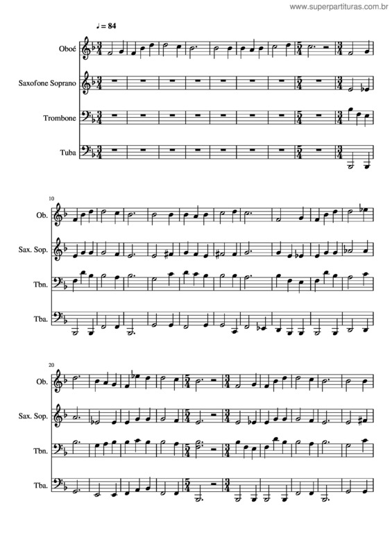Partitura da música 123– Ó Jesus És Meu Guardião