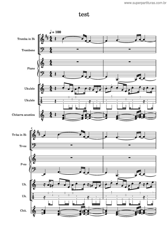 Partitura da música 1234567 – Transplants Test