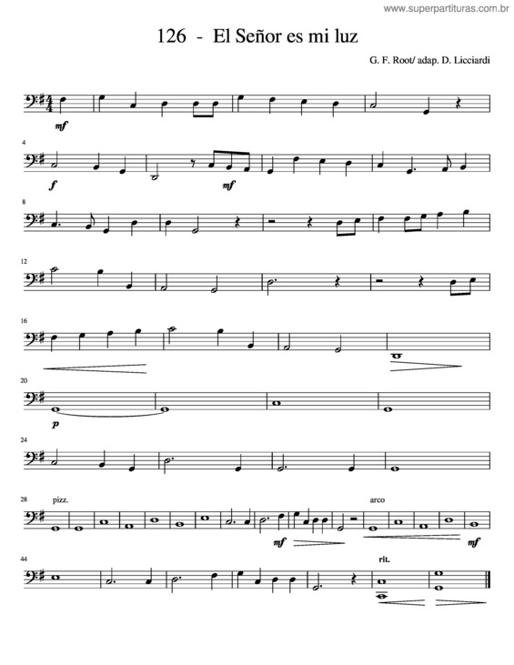 Partitura da música 126 El Se Or Es Mi Luz