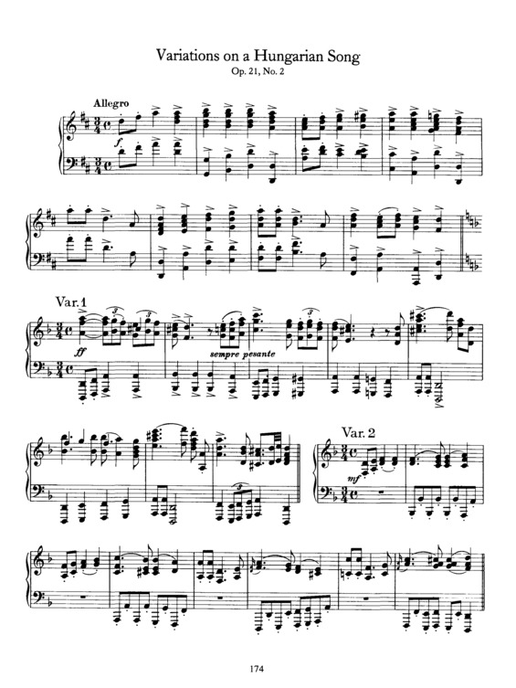 Partitura da música 14 Variations on a Hungarian Melody
