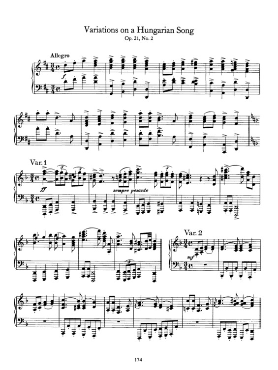 Partitura da música 14 Variations on a Hungarian Melody