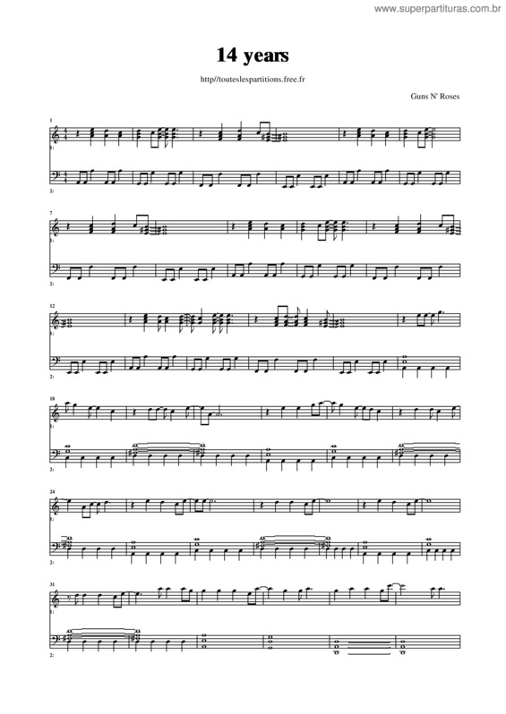 Partitura da música 14 Years v.2