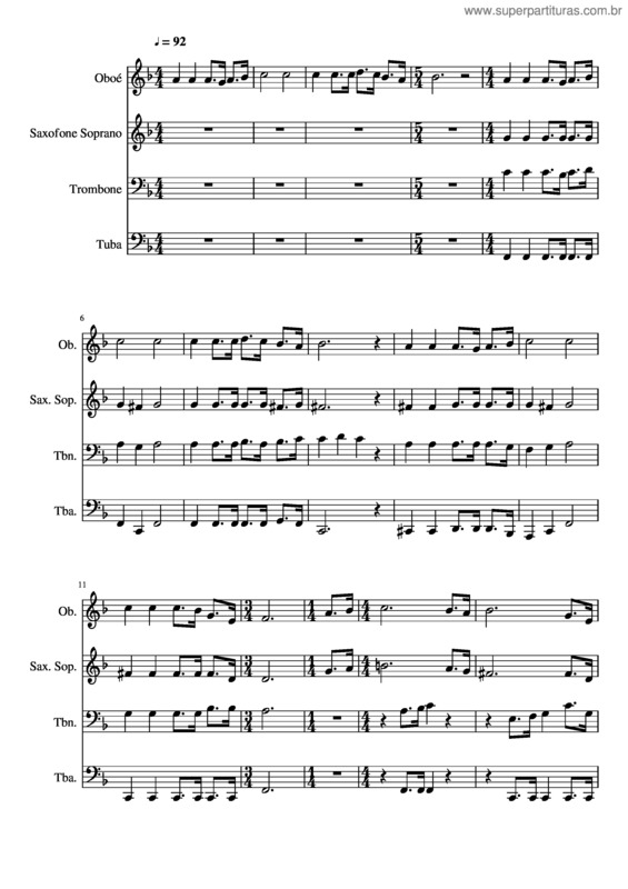 Partitura da música 140– Sou Feliz